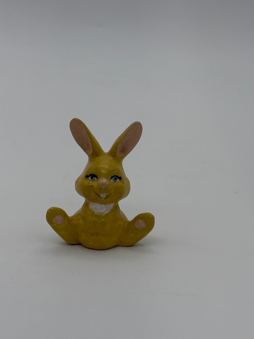 Vtg. Miniature Dollhouse Easter Bunny Rabbit Figurine Handpainted Signed HJC